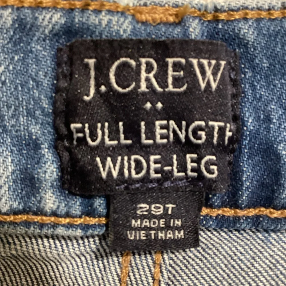 J Crew Medium Wash Full Length Wide-Leg Jeans, Size 29T - Picture 5 of 16